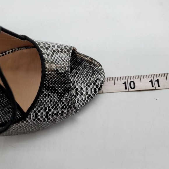 Midnight Velvet Womens Ankle Boots Shooties Black Gray Snake Print Slim Heel 8 M - Picture 5 of 10